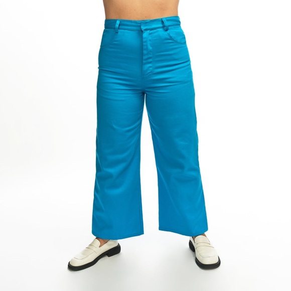 Boyko Made in USA Vibrant Blue Wide-Leg Pants Size 6 - Picture 1 of 15
